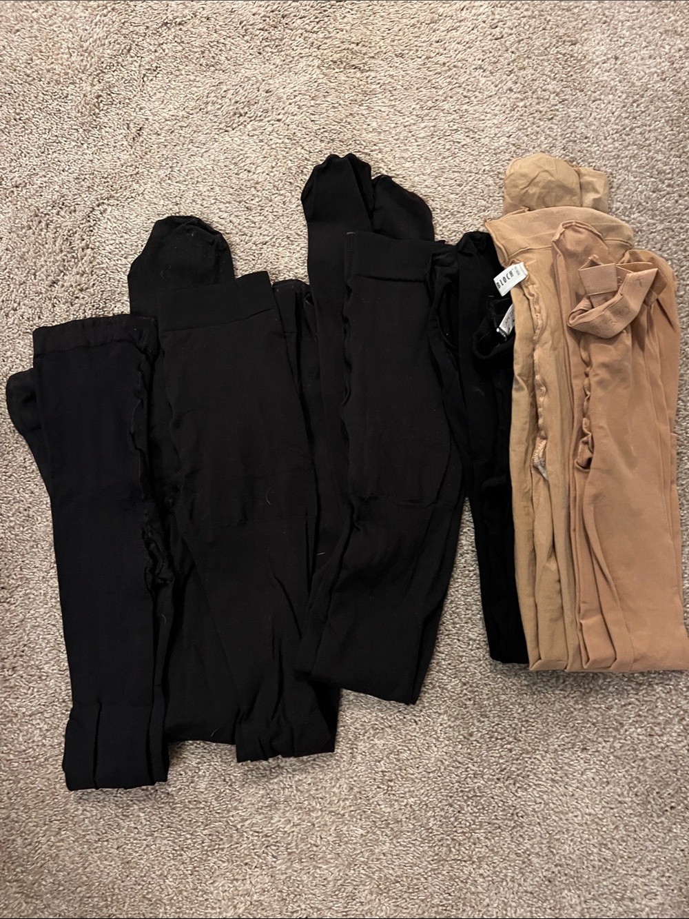Black & Tan dance tights lot. Size L/XL